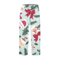 thumbnail image 6 of Women's Fashion Christmas Snowflakes Print Casual Pants with Drawstring Elastic Waist and Pockets, Comfortable Full Length Trousers for Winter Casual Wear,Light Blue,M, 6 of 6
