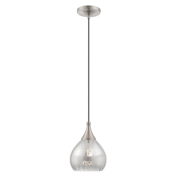 40645-91 Livex Lighting Art Glass - 1 Light Mini Pendant in Coastal Style - 7 Inches wide by 11 Inches high