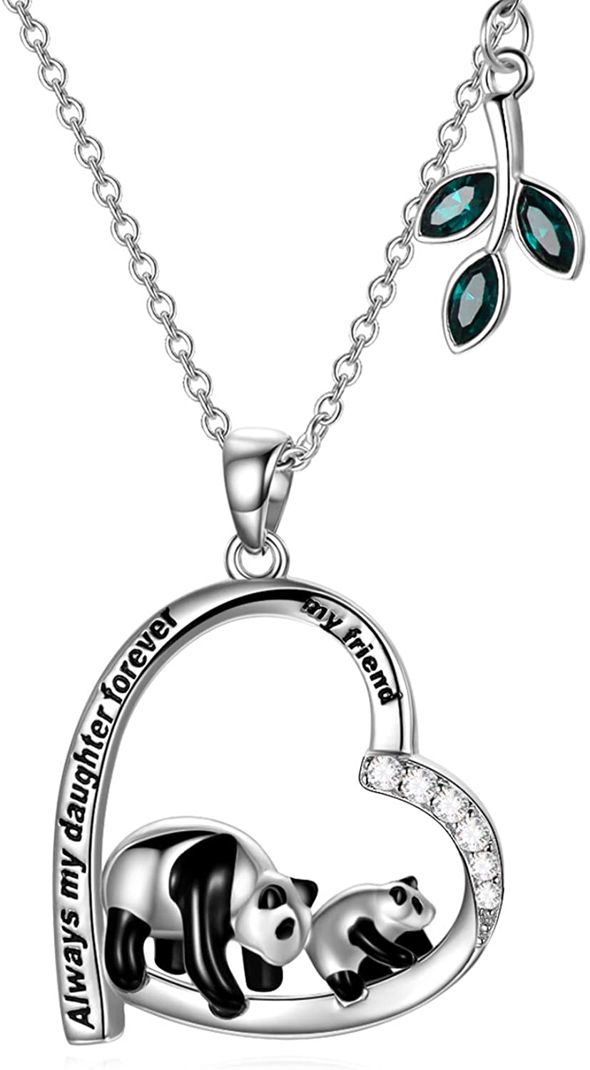 I Love You Mom Necklace Sterling Silver Heart Necklace Mom and Baby