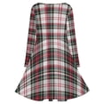 thumbnail image 5 of Clan Stewart Dress Tartan Plaid Pattern Tartan Long Sleeve Dresses For Women Vintage Elegant Party Dress Oversized V-neck Dress S-8XL, 5 of 7