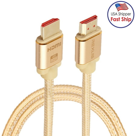 Ethernet Hd Audio 8 Channel (High-Speed HDMI Cable, Braided Cord 4K Ultra HD HDMI 2.0 Gold Plated Connectors - Ethernet / Audio Return Channel, Video 4K UHD 2160p, HD 1080p, 3D Xbox PlayStation PS3 PS4)