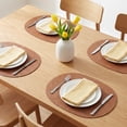 thumbnail image 2 of Unique Bargains 4pcs Faux Leather Placemats Brown 17.5"x12.8", 2 of 6