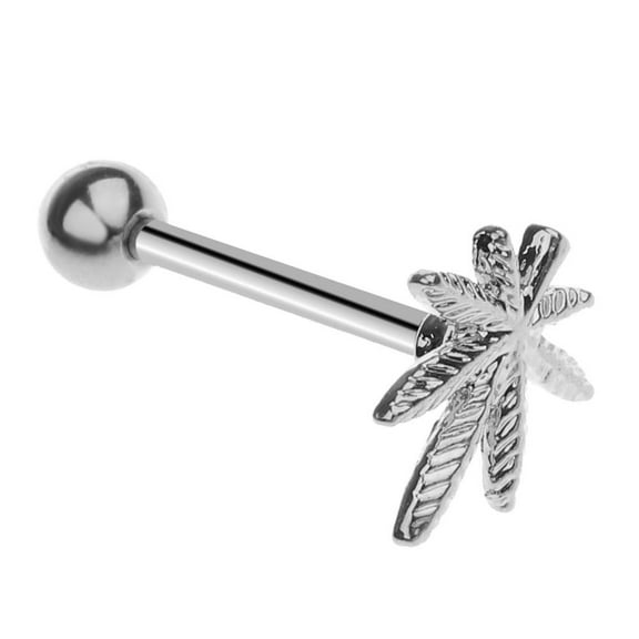 Stainless Steel Maple Leaf Labret Stud Nose