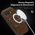 thumbnail image 6 of TECH CIRCLE For Google Pixel 9a Flip Wallet Phone Case 6.3" 2025 Release with 3 Card Slots, RFID Blocking, Compatible with MagSafe, Magnetic Closure, PU Leather Protective Lightweight Cover, Coffee, 6 of 8