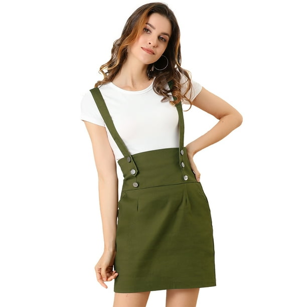 Falda de tirantes Rectos Allegra K Día de San Patricio Verde oliva L
