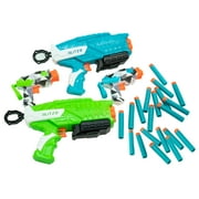 Blitz Fire Dart Blasters Set W/ 4 Dart Blasters, 20 Accu-Blast Darts, Ages 6+