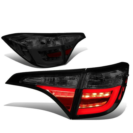 Bow Tie Tail Light Lens For 2014 to 2018 toyota Corolla Pair 3D LED DRL Bar Tail Light / Lamp Smoked Housing Red Lens 15 16 17 ()