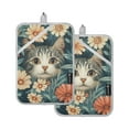 thumbnail image 7 of Yayeee Pot Holders Kitchen Heat Resistant with Pocket 7"x9.8" Cotton Oven Cooking Hot Pads, Flowers Cat, 7 of 7