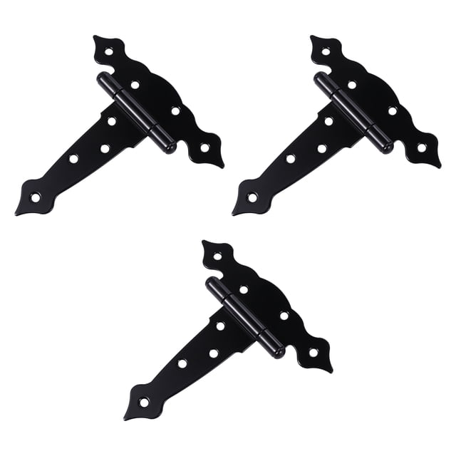 Minkissy 3pcs T Strap Hinges Rustproof Iron Hinge for Background Wall Use