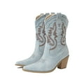 thumbnail image 6 of Juosiy Womens Cowboy Boots Embroidered Western Cowgirl Mid Calf Boots with Block Heel, 6 of 8