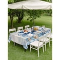 thumbnail image 3 of Outdoor Tablecloth with Umbrella Hole & Zipper, Blue Octopus Coastal Rectangle Tablecloth 52x70 Inch, Summer Beach Coral Starfish Shell Vintage Patio Table Cover Waterproof Table Cloth for Picnic, 3 of 7