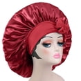 thumbnail image 3 of Satin Bonnet Silk For Hair Sleeping, Women Tie Bonnets Adjustable Night Cap Jumbo Size Comfortable Wide Band for Braids Curly Long Hair, 3 of 6