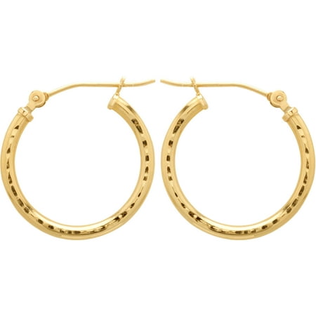 Simply Gold 10kt Gold Diamond-Cut Hoop Earrings
