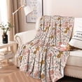 thumbnail image 2 of Breast Cancer Awareness Pink Ribbon Floral Pattern Round Blanket,Comfortable Soft Flannel Throw Blanket,All Season,Warm Lightweight Blankets for Sofa Bed Couch Living Room Chair 60"x60", 2 of 5