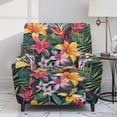 thumbnail image 2 of Ledback Lily Print Stretch Lazy Boy Chair Cover for Pet Tropical Leaves Print Reclining Slipcovers Non Slip Soft Sofa Slipcover Washable Furniture Protector, Green, 2 of 8