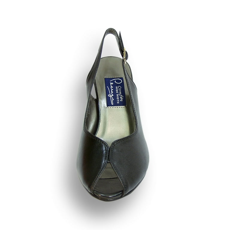 PEERAGE Zara Women's Wide Width Peep Toe Slingback with