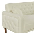 thumbnail image 3 of Teddy Velvet 2-Seater Sofa with 2 Pillows, Modern Loveseat Sofa with Tufted Buttons Desgin Backrest, Sturdy Wood Frame Sofa for Living Room, Apartment and Hotel, Beige, 3 of 7