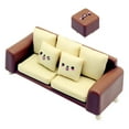 thumbnail image 2 of 1 Set Doll House Layout Sofa Chair Furniture Dolls Miniature Sofa Stool Layout Prop Micro Scene Layout Sofa and Stool Prop, 2 of 8