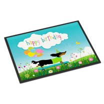 Happy Birthday Dachshund Door Mat