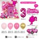 thumbnail image 1 of Conjunto de globos de cumpleaños, decoración para fiestas, abanico de globos, diseño de escena de Barbie, arco de cadena de globos, 1 of 4