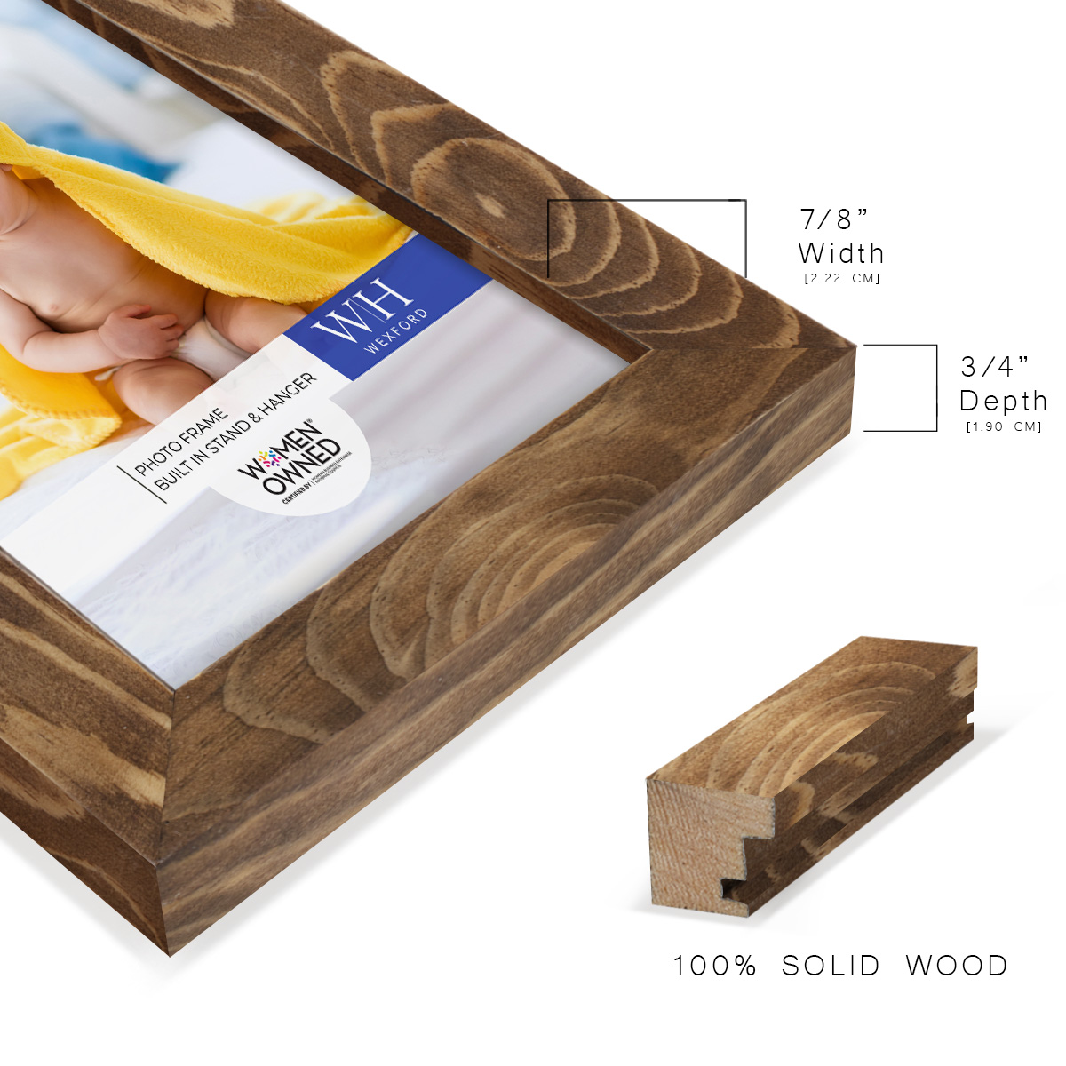Woodgrain 5 in. x 7 in. Walnut Picture Frame Set (Set of 4)
