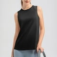 thumbnail image 2 of Jewelreauty Women Casual Yoga Tank Tops Summer Crew Neck Sleeveless Workout Gym Blouses Solid Athletic Tee (S, Black), 2 of 5