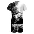 thumbnail image 4 of Men's Suit Category - All-Over Print Short Sleeve Tee and Quarter Pants Two-Piece Set for Men, 4 of 4
