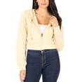 thumbnail image 5 of MixMatchy Women's Solid Long Sleeve Zip Up Crop Detail Hoodie Jacket, 5 of 5