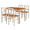 Brown+Gray, variant on PAPROOS Solid Wood Dining Table Set for 4, 5-Piece Rubberwood Kitchen Dining Table Set with 4 Chairs, Easy to Clean, Farmhouse Dining Room Set for Small Spaces, Walnut&White