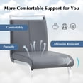 thumbnail image 3 of TesNus Counter Height Bar Stools Set of 4 Dark Gray Faux Leather Modern 25 Inch Silver Legs for Kitchen, 3 of 9