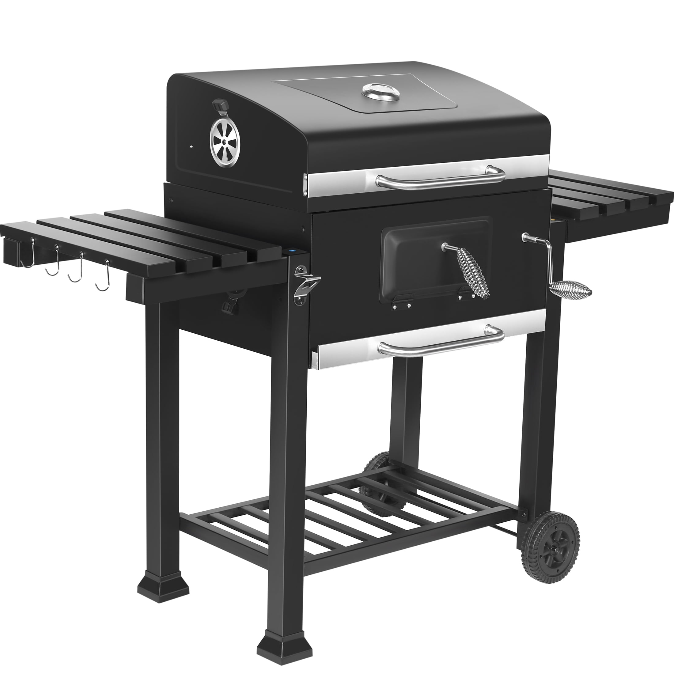 moord Onderhoudbaar Waarschijnlijk SUGIFT 24-inch Charcoal BBQ Grill with 2 Folding Side Shelves, Black -  Walmart.com
