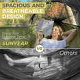 thumbnail image 3 of Sunyear Double & Single Camping Hammock with Tent-Like Mosquito Net & Aviation Aluminum Poles (NOT a Face-Hugging Net), Easy Setup 600lbs, 3 of 11