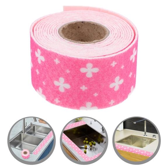 FENGGUIQU oil proof kitchen sticker waterproof wall sticker pink polyester pvc for kitchen 1 Roll