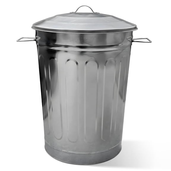 13-Gallon Galvanized Steel Round Trash Can with Lid