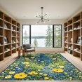 thumbnail image 2 of ODIKA 2'x3' Machine Washable Non-Slip Area Rug, Contemporary Yellow High Traffic Rug, Blue, 1085417, 2 of 7