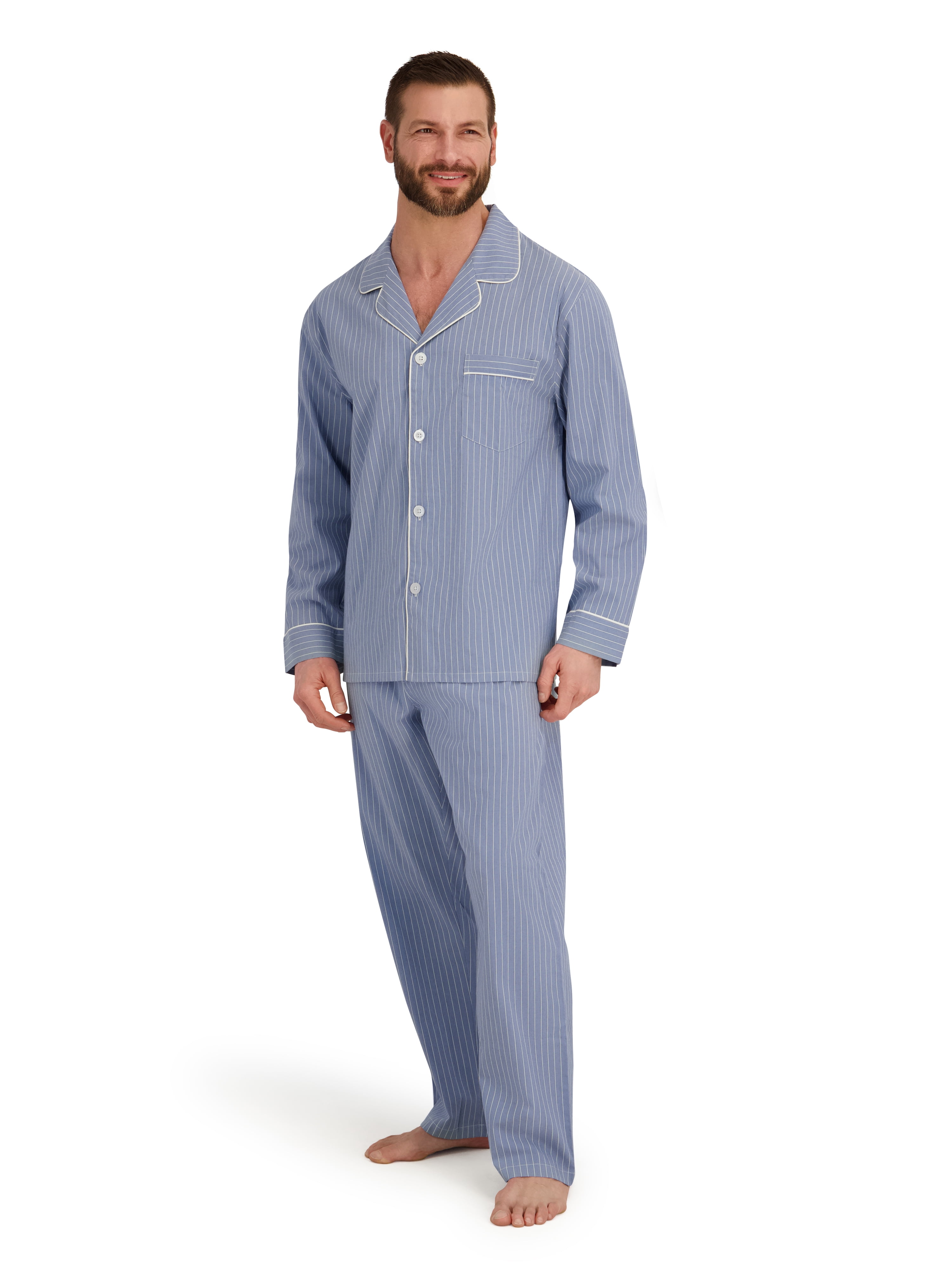 Hanes Men's Stretch Woven Pajama Set, 2-Piece, Sizes S-2XL
