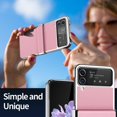 thumbnail image 3 of for Samsung Galaxy Z Flip 4 Case,Slim Thin Lightweight Non-Slip Leather Back Electroplated Frame Shockproof Protective Phone Case with Hinge Protection for Samsung Galaxy Z Flip 4 5G (Pink), 3 of 7