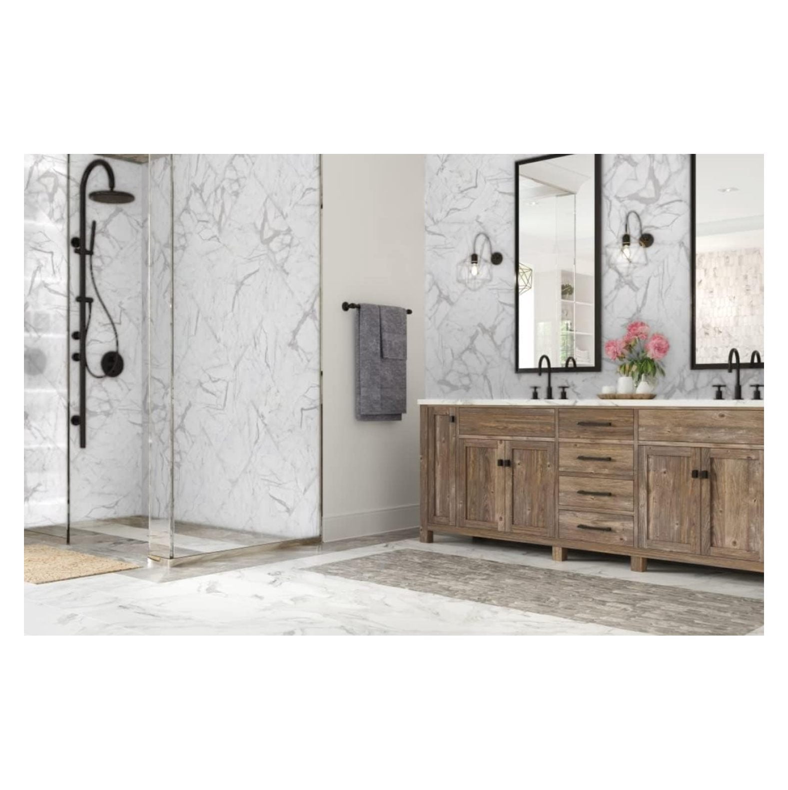 12x12 Calacatta Empire Ceramic Tile for Walls Floors Made in USA (4 Pieces. 4SF Coverage)