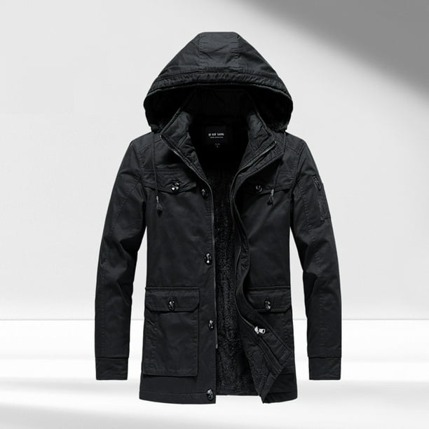 Gibobby Chamarra de hombre Chaqueta Acolchada Para Hombre Chaqueta Parka De Invierno Impermeable Abrigo De Esqui Grueso Y Calido Negro XG Bodega Aurrera en linea