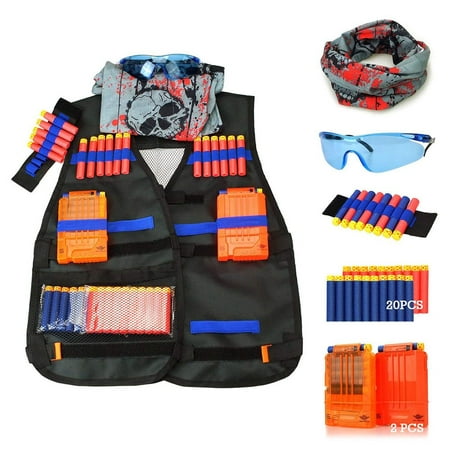 Kids Tactical Vest Kit Simulate Outdoor Team Game Accessories for Nerf Guns N-Strike Elite