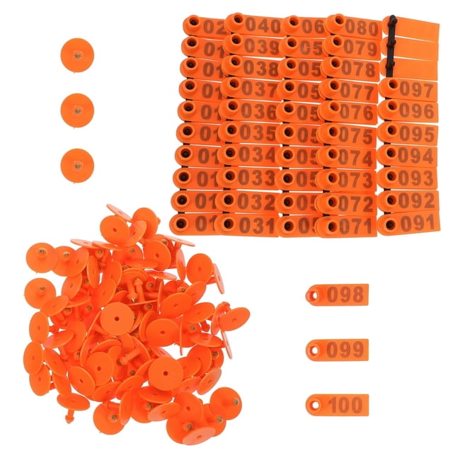 LEEYNEER 100 Pcs Sheep Ear Tag Animal Ear Tags Animal ID Tags Animal Tags Blank Cattle Ear Tag