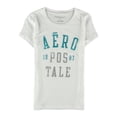 thumbnail image 1 of Aeropostale - Playera gráfica con logo apilado para mujer, blanca, extragrande Aeropostale Camiseta gráfica, 1 of 2