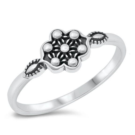 Unique Scalloped Flower Ring Bali Style .925 Sterling Silver Band Jewelry Female Male Unisex Size 10