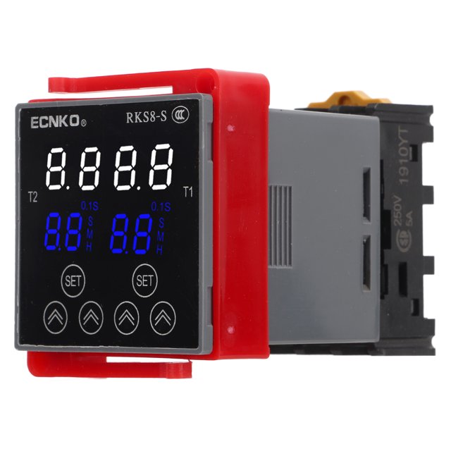 Relé temporizador multifuncional con pantalla LCD en la base, 1 encendido, 1 apagado, relé de retardo de tiempo de ciclo, 0,1 S‑99 H, 12 V CC