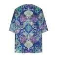 thumbnail image 4 of Ynynloco Women's Chiffon Kimono Puff Sleeve Cardigan Beach Swim Cover up Cardigan Capes Blouse Tops, 4 of 5