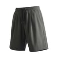 thumbnail image 2 of Men's Cotton Blend Straight Leg Sweat Shorts 7 Inch, Elastic Waist Drawstring Casual Shorts with Side Pockets, Loose Fit Breathable Workout & Lounge Shorts Dark Gray, 2 of 5