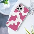 thumbnail image 5 of Compatible with iPhone 12 Pro Max Phone Case for Women, Transparent Shell Four Corner Protection Edge with Cute Cow Print Design, Lens Edge Raised Protection for iPhone 12 Pro Max 6.7"-Pink, 5 of 7