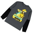 thumbnail image 6 of Pokmon Pikachu Boys Long Sleeve Twofer Graphic T-Shirt, Charcoal Black, Sizes XS-XL, 6 of 6