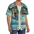thumbnail image 2 of Rateoe Comic Airplane Cockpit Illustration Pattern Men's Short Sleeve Classic Shirt, Casual Short-Sleeved Shirt, Lightweight Summer Shirt, Cuban Collar Shirt,Button-Front Shirt-XX-Large, 2 of 5
