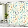 thumbnail image 4 of Ambesonne Modern Art Shower Curtain, Grunge Polka Dots Print, 69"Wx84"L, Turquoise Cream, 4 of 4